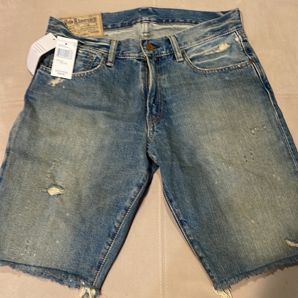🆕 Polo Ralph Lauren Denim Distressed Jean Shorts Size 30 - Picture 4 of 4